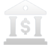 Icon of a bank building with a dollar sign in the center, representing financial institutions or banking services.